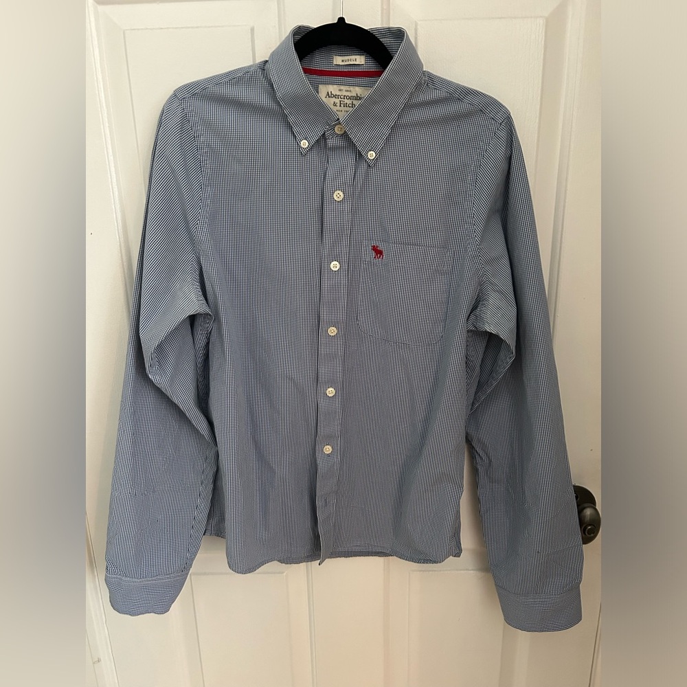 Abercrombie & Fitch Men’s Blue Check Shirt- Sz M